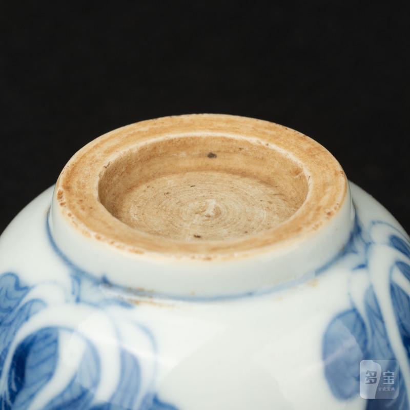    明末清初 青花白菜杯五客 - 图11